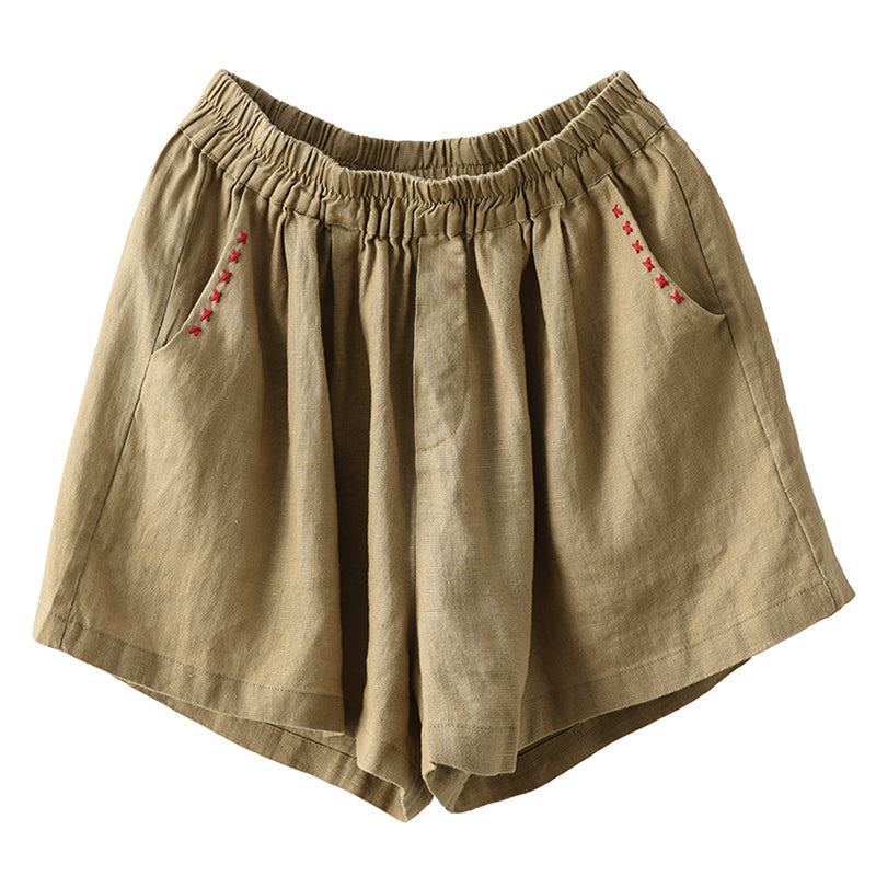 Sommar Loose Dam Casual Linne Shorts