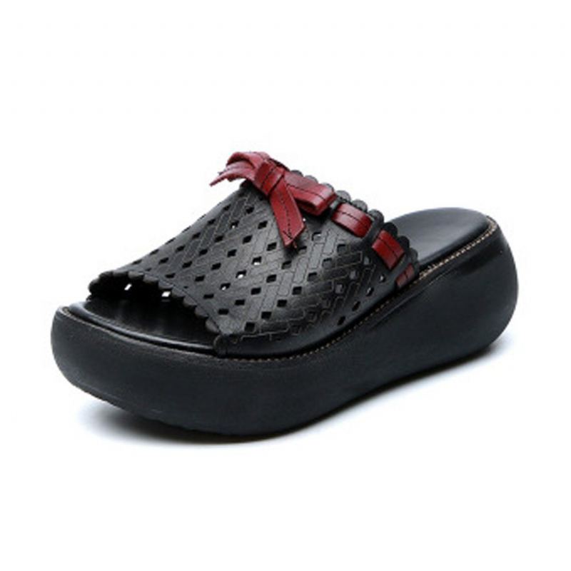 Hollow Out Bow Knot Platform Casual Tofflor