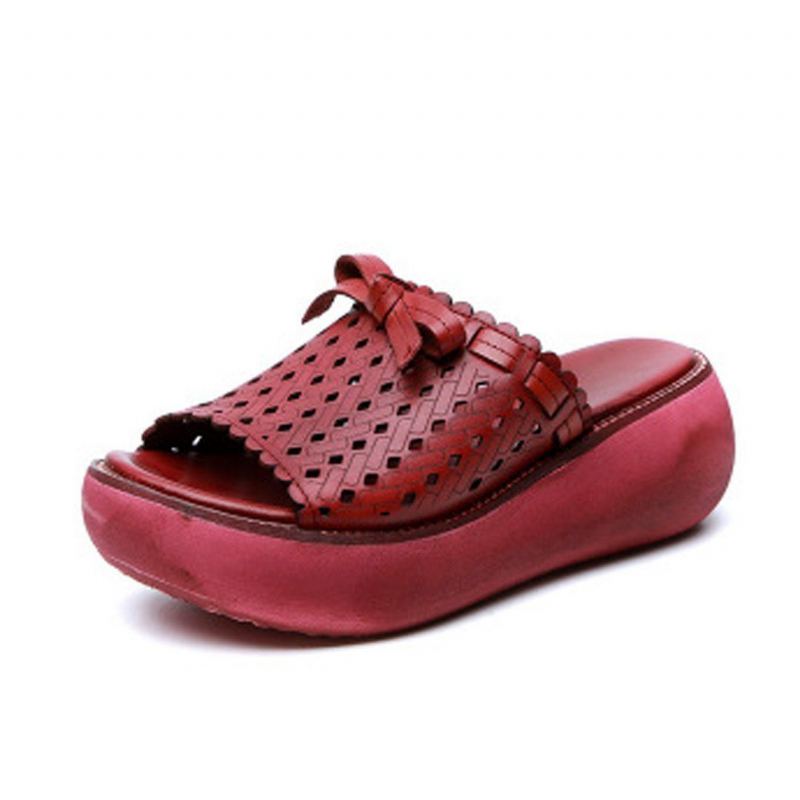 Hollow Out Bow Knot Platform Casual Tofflor