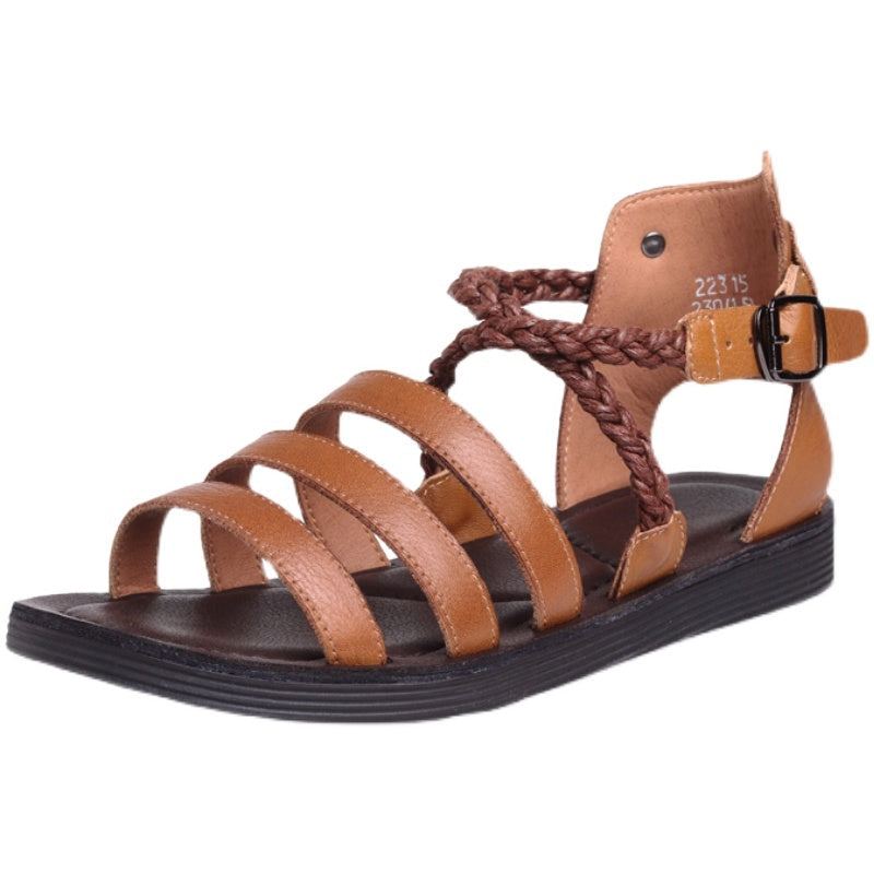 Dam Sommar Läder Retro Beach Sandaler