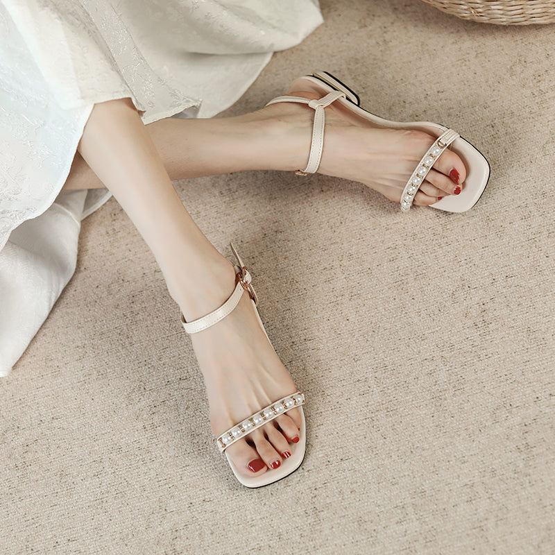 Extra Storlek Dam Summer Pearl Casual Wedge Sandaler