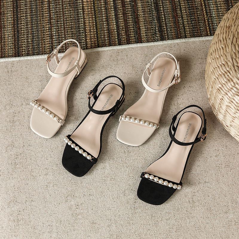 Extra Storlek Dam Summer Pearl Casual Wedge Sandaler