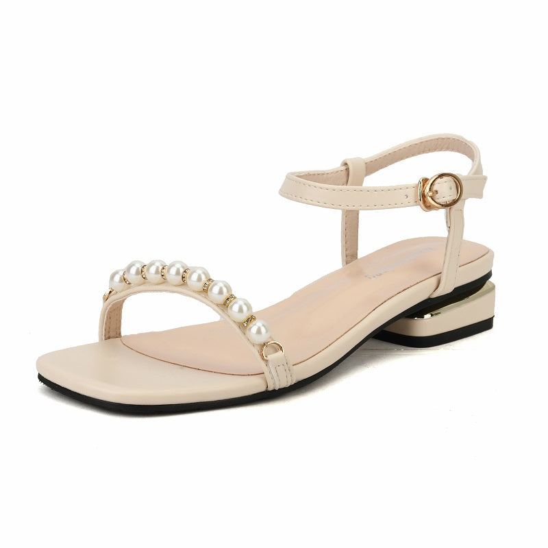 Extra Storlek Dam Summer Pearl Casual Wedge Sandaler