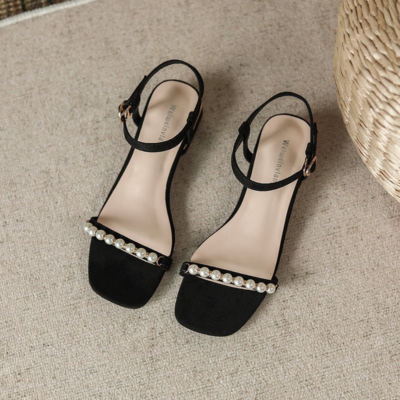 Extra Storlek Dam Summer Pearl Casual Wedge Sandaler