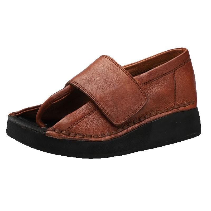 Handgjorda Läder Retro Summer Flat Non-slip Sandaler