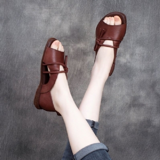 Summer Leather Vintage Handgjorda Flat Casual Sandaler