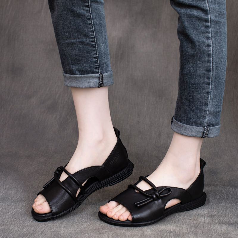 Summer Leather Vintage Handgjorda Flat Casual Sandaler