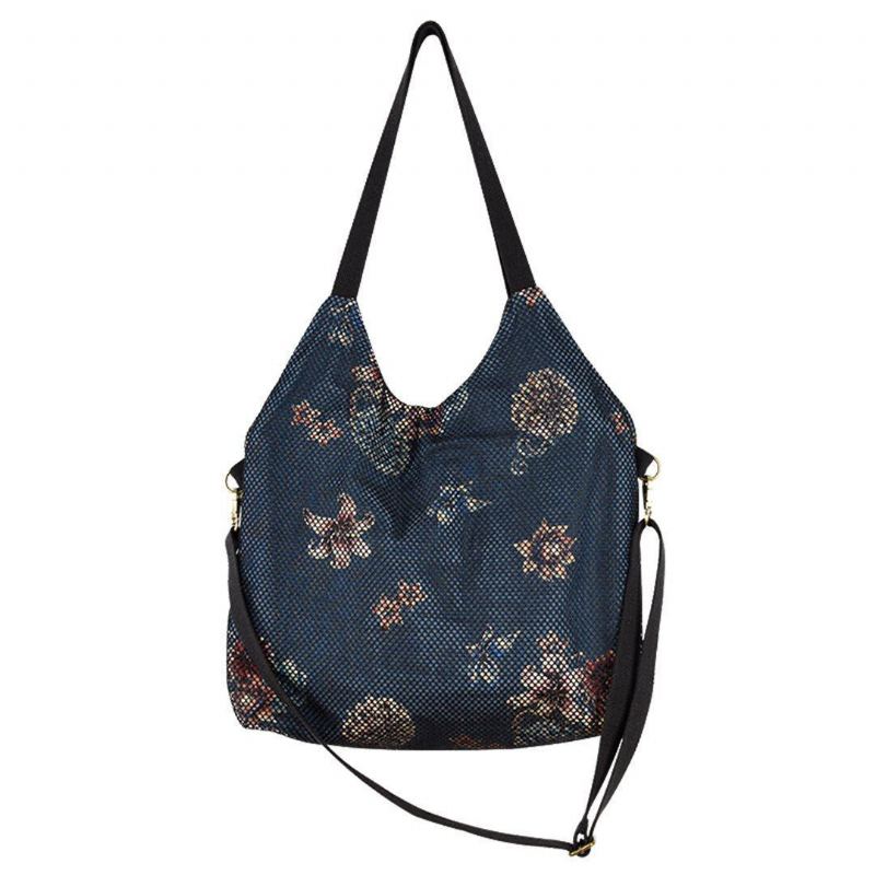 Dam Meshtryckt Denim Casual Axelväska Crossbody-väska