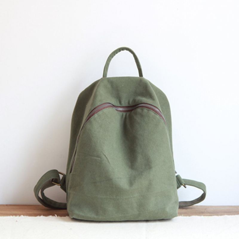 Kvinnor Solid Enkel Canvas Bag Ryggsäck