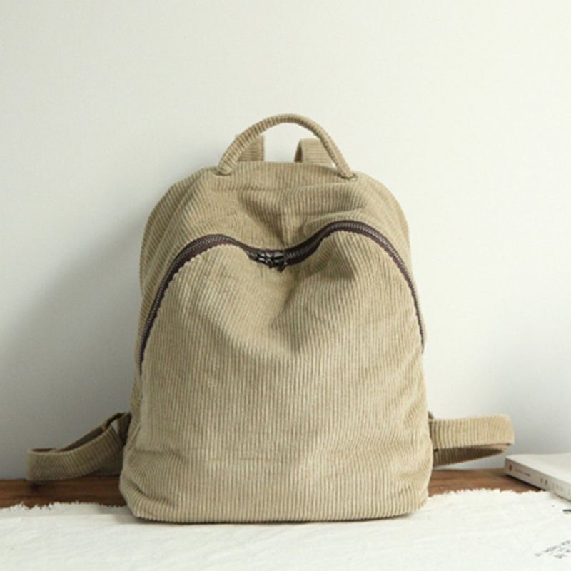 Kvinnor Solid Enkel Canvas Bag Ryggsäck