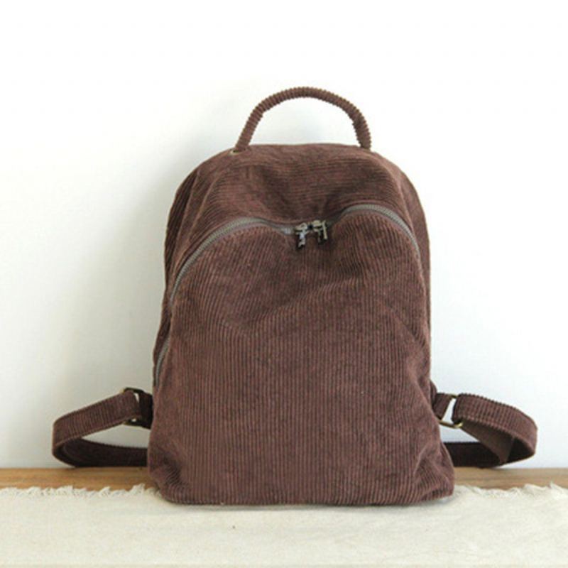 Kvinnor Solid Enkel Canvas Bag Ryggsäck