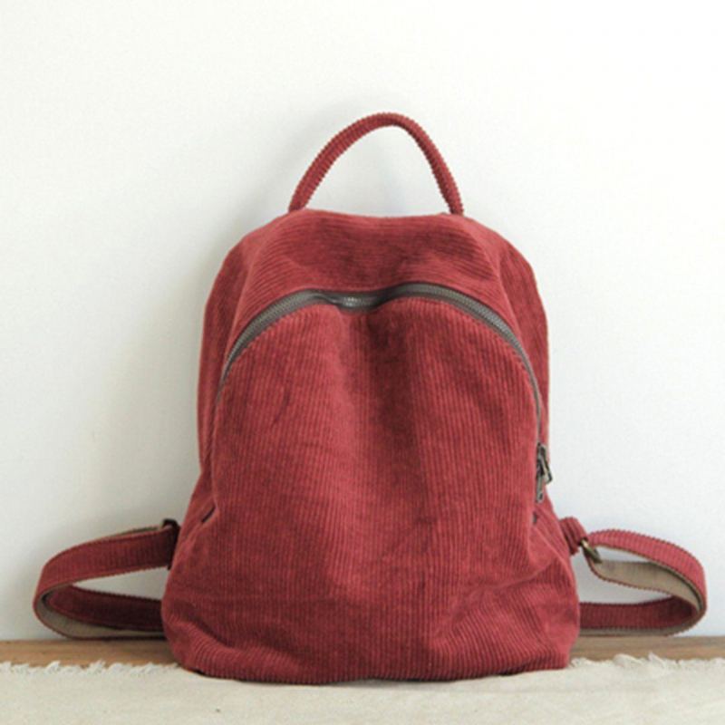 Kvinnor Solid Enkel Canvas Bag Ryggsäck