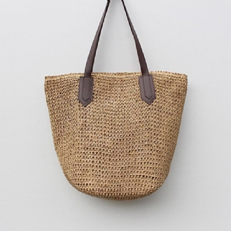 Mode Vacker Straw Woven Summer Beach Shoulder Bag