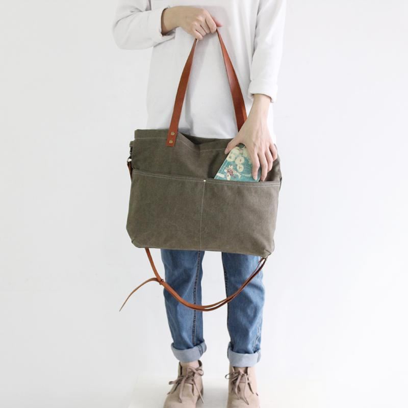 Vintage Canvas Bag Causal Handväska