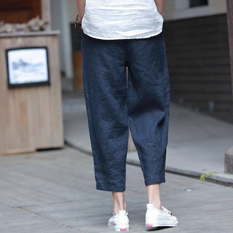 Bomull Och Linne Damer Casual Cropped Pants Rädisbyxor