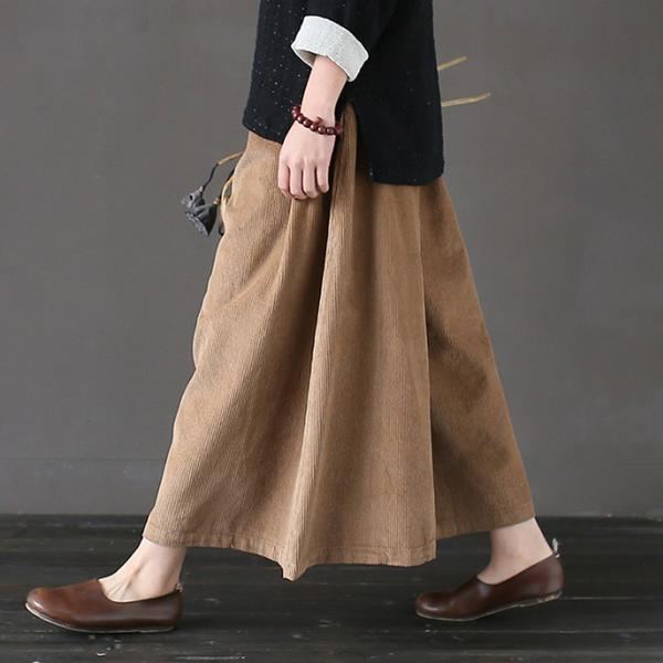 Höst Retro Casual Corduroy Wide Leg Byxor