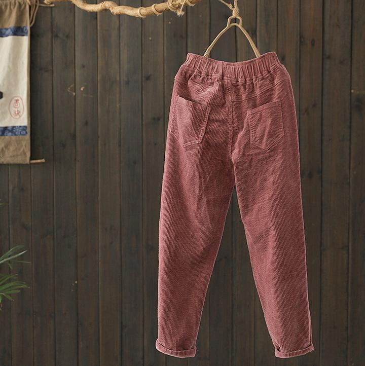 Höst Retro Corduroy Casual Harlan Byxor Dam