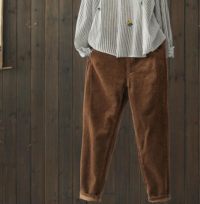 Höst Retro Corduroy Casual Harlan Byxor Dam