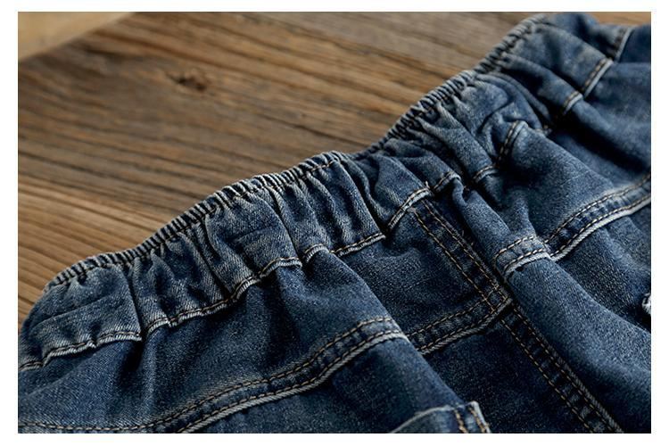 Kinesisk Stil Broderi Etniska Lösa Retro Denim Byxor