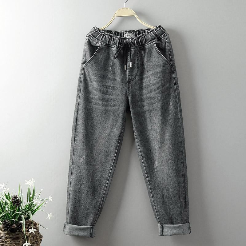 Lös Simple Plus Size Denim Harem Pants 3xl