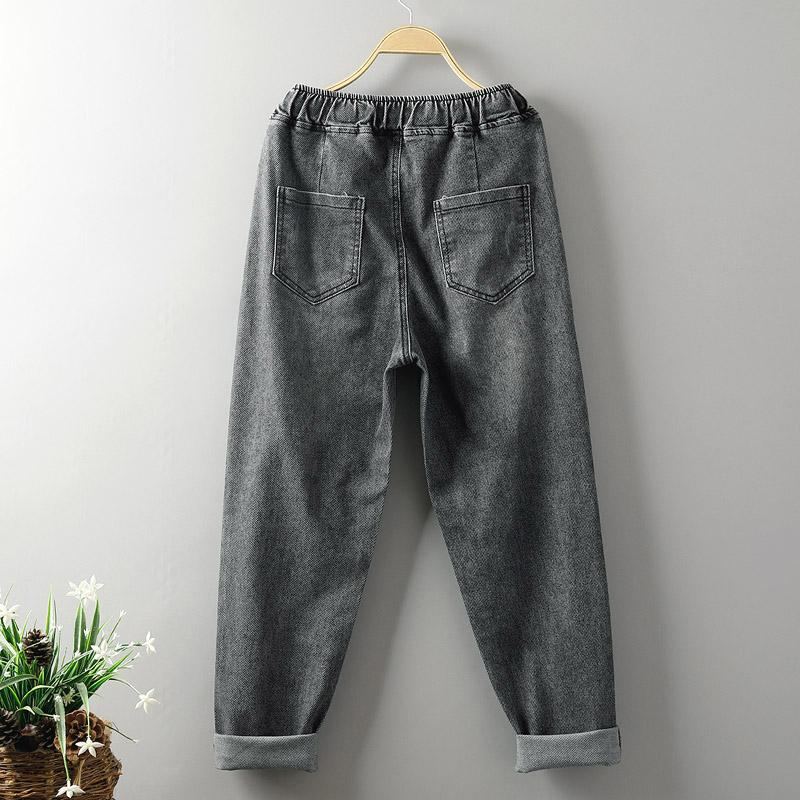 Lös Simple Plus Size Denim Harem Pants 3xl