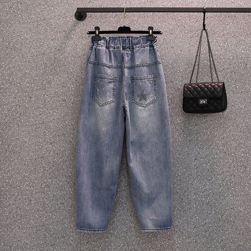 Lösa Kvinnor Retro Bomull Harem Jeans