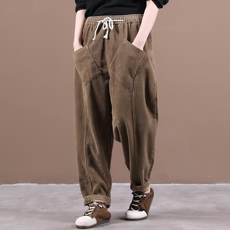 Pure Color Corduroy All-match Casual Pants