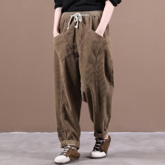 Pure Color Corduroy All-match Casual Pants