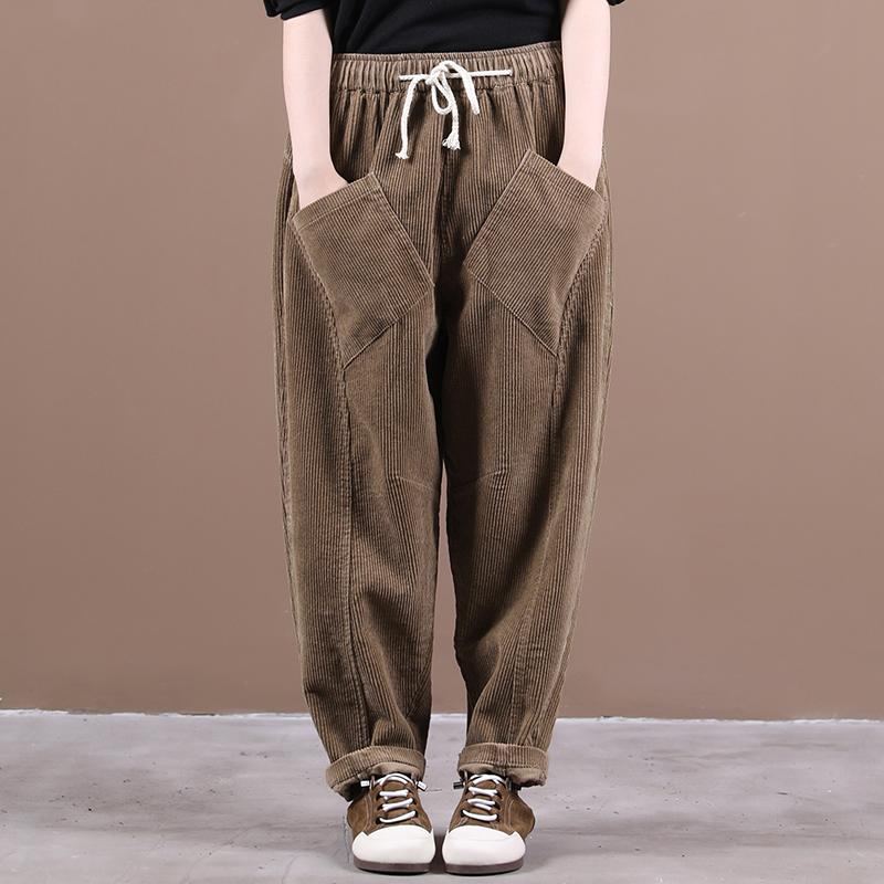 Pure Color Corduroy All-match Casual Pants