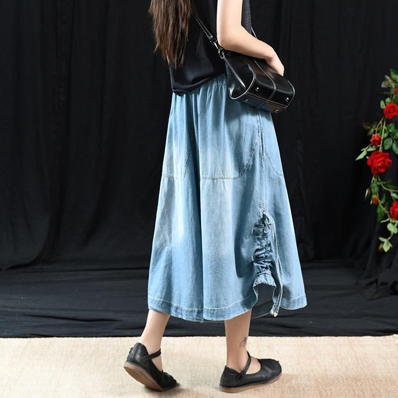 Retro Wide Leg Denim Casual Snygga Byxor L-3xl