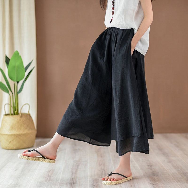 Solid Tiered Byxor Culottes