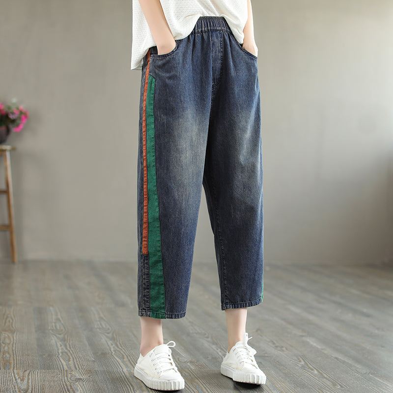 Sommar Dam Casual Lösa Denim Harem Jeans