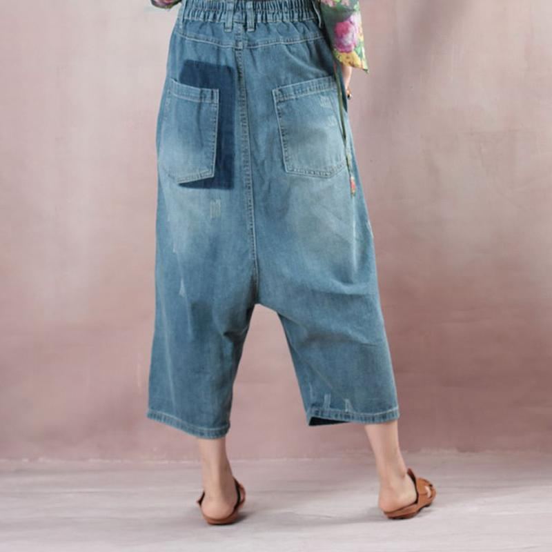 Spring Loose Denim Wide Leg Dambyxor