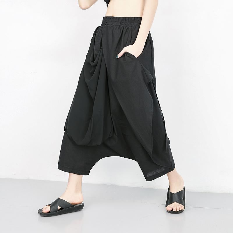 Summer Stitching Chiffong Harem Irregular Pants