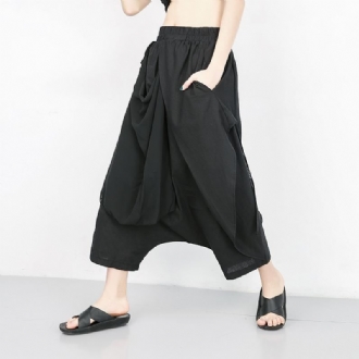 Summer Stitching Chiffong Harem Irregular Pants