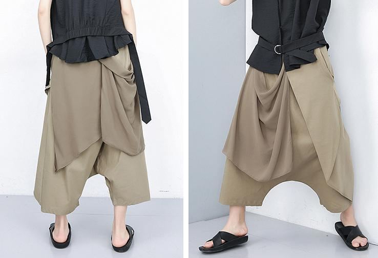 Summer Stitching Chiffong Harem Irregular Pants