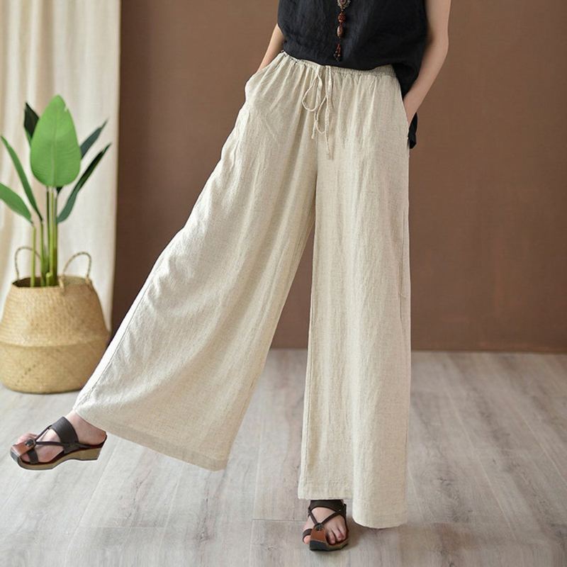 Tie-up Bomull Linne Culottes Byxor