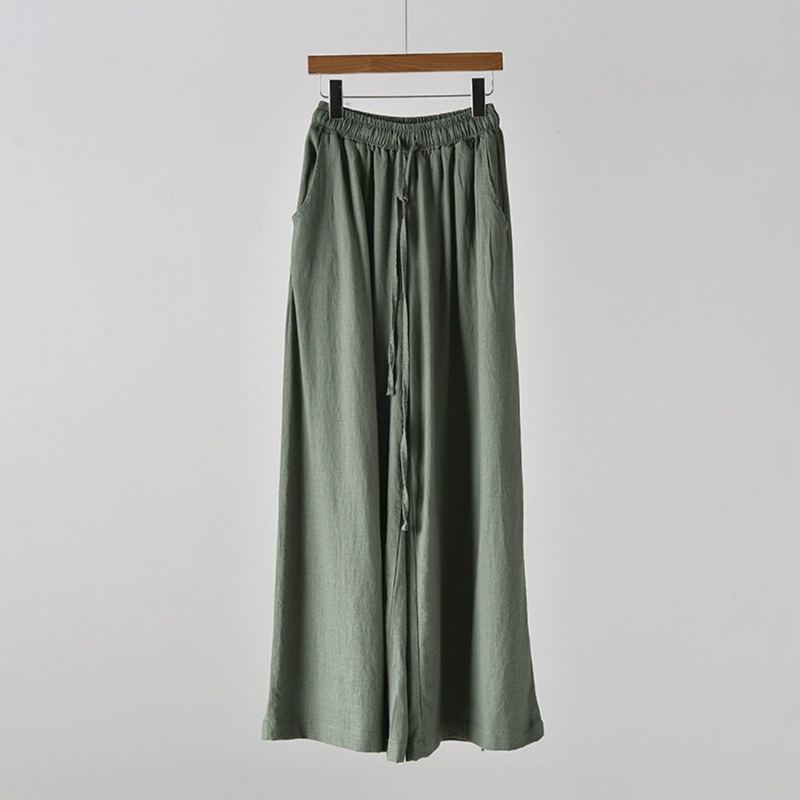 Tie-up Bomull Linne Culottes Byxor