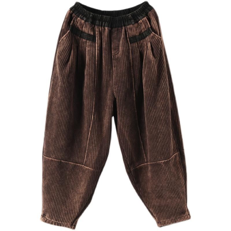 Winter Corduroy Bloomers Lös Vadderade Haremsbyxor