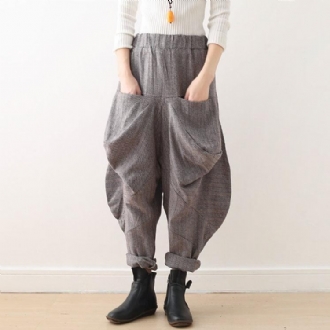 Winter Loose Vintage Irregular Thick Bloom Pants