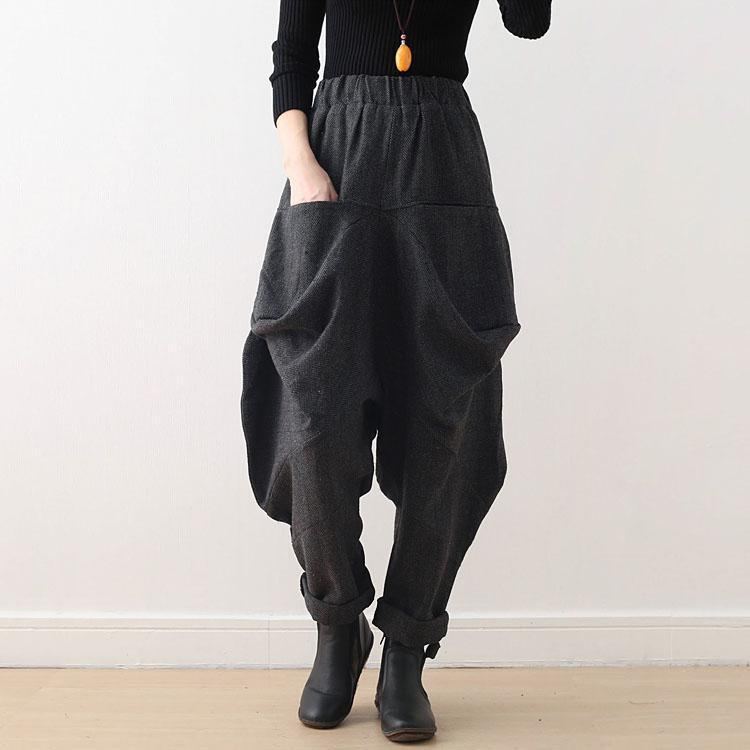 Winter Loose Vintage Irregular Thick Bloom Pants